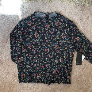 NWT nordstrom floral sheer top